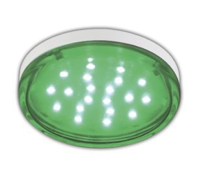Ecola GX53   LED color  4,4W Tablet 220V Green Зеленый прозрачное стекло 27x74 Solnechnogorsk