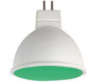 Ecola MR16   LED color  7,0W  220V GU5.3 Green Зеленый матовое стекло (композит) 47х50 Solnechnogorsk