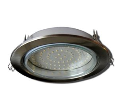 Встраиваемый потолочный точечный светильник-спот Экола GX70 H5 без рефлектора. Сатин-Хром. Solnechnogorsk