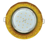 Ecola GX53 H4 Glass Стекло Круг с вогнутыми гранями золото - золотой блеск 38x126 Solnechnogorsk