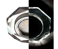 Ecola MR16 LD1652 GU5.3 Glass Стекло с подсветкой 8-угольник с прямыми гранями Хром / Хром 25x90 (кd74) Solnechnogorsk
