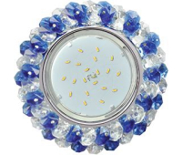 Ecola GX53 H4 Glass Круглый с хрусталиками прозрачный и голубой / Хром 56x120 Solnechnogorsk