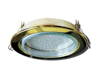 Встраиваемый потолочный точечный светильник-спот Экола GX70 H5 без рефлектора. Золото. Solnechnogorsk